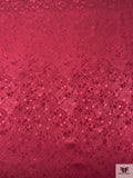 Textured-Look and Dots Jacquard Silk Charmeuse - Wine