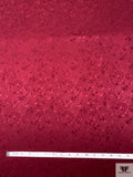 Textured-Look and Dots Jacquard Silk Charmeuse - Wine