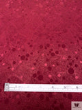Textured-Look and Dots Jacquard Silk Charmeuse - Wine