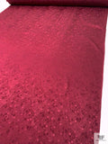 Textured-Look and Dots Jacquard Silk Charmeuse - Wine