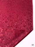 Textured-Look and Dots Jacquard Silk Charmeuse - Wine