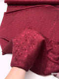 Textured-Look and Dots Jacquard Silk Charmeuse - Wine