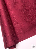 Textured-Look and Dots Jacquard Silk Charmeuse - Wine