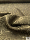 Floral Jacquard Silk Charmeuse - Olive Green