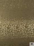 Floral Jacquard Silk Charmeuse - Olive Green