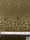 Floral Jacquard Silk Charmeuse - Olive Green
