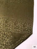 Floral Jacquard Silk Charmeuse - Olive Green