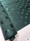Polka Dot Circles Jacquard Silk Charmeuse - Spruce Green