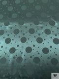 Polka Dot Circles Jacquard Silk Charmeuse - Spruce Green