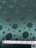 Polka Dot Circles Jacquard Silk Charmeuse - Spruce Green
