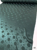 Polka Dot Circles Jacquard Silk Charmeuse - Spruce Green