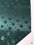 Polka Dot Circles Jacquard Silk Charmeuse - Spruce Green