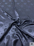 Polka Dot Circles Jacquard Silk Charmeuse - Dark Navy
