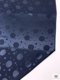 Polka Dot Circles Jacquard Silk Charmeuse - Dark Navy