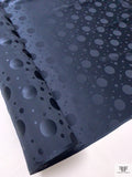 Polka Dot Circles Jacquard Silk Charmeuse - Dark Navy