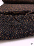 Italian Metallic Textured Wool-Blend Jacket Weight Tweed - Black / Copper
