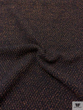 Italian Metallic Textured Wool-Blend Jacket Weight Tweed - Black / Copper