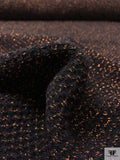 Italian Metallic Textured Wool-Blend Jacket Weight Tweed - Black / Copper