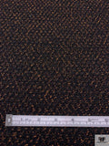 Italian Metallic Textured Wool-Blend Jacket Weight Tweed - Black / Copper