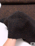 Italian Metallic Textured Wool-Blend Jacket Weight Tweed - Black / Copper