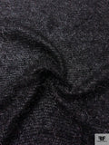 Italian Metallic Eyelash Wool Tweed Suiting - Black