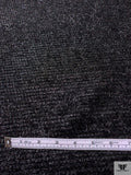Italian Metallic Eyelash Wool Tweed Suiting - Black