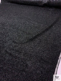 Italian Metallic Eyelash Wool Tweed Suiting - Black