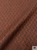 French Herringbone Virgin Wool Coating - Dark Brown / Cinnamon Brown