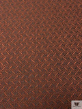 French Herringbone Virgin Wool Coating - Dark Brown / Cinnamon Brown