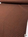French Herringbone Virgin Wool Coating - Dark Brown / Cinnamon Brown