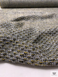 Italian Metallic Tweed Suiting - Yellow / Black / White / Grey / Silver