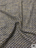 Italian Metallic Tweed Suiting - Yellow / Black / White / Grey / Silver