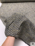 Italian Metallic Tweed Suiting - Yellow / Black / White / Grey / Silver