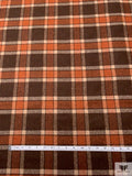 Italian Plaid Jacket Weight Tweed - Brown / Ginger Brown / Tan