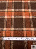Italian Plaid Jacket Weight Tweed - Brown / Ginger Brown / Tan