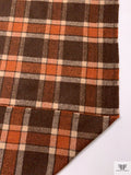 Italian Plaid Jacket Weight Tweed - Brown / Ginger Brown / Tan