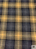 Plaid Jacket Weight Wool Flannel - Medallion Yellow / Black / Grey