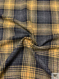 Plaid Jacket Weight Wool Flannel - Medallion Yellow / Black / Grey