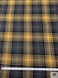 Plaid Jacket Weight Wool Flannel - Medallion Yellow / Black / Grey