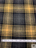 Plaid Jacket Weight Wool Flannel - Medallion Yellow / Black / Grey