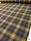 Plaid Jacket Weight Wool Flannel - Medallion Yellow / Black / Grey