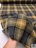 Plaid Jacket Weight Wool Flannel - Medallion Yellow / Black / Grey