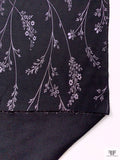 Italian Metallic Jacquard Floral Gabardine Jacket Weight - Black / Metallic Light Lilac
