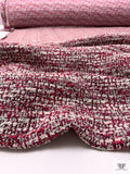 Italian Bouclé Tweed Suiting - Magenta / Fuchsia / Off-White / Black