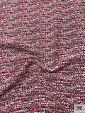 Italian Bouclé Tweed Suiting - Magenta / Fuchsia / Off-White / Black