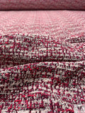Italian Bouclé Tweed Suiting - Magenta / Fuchsia / Off-White / Black