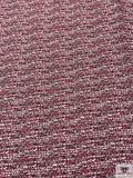 Italian Bouclé Tweed Suiting - Magenta / Fuchsia / Off-White / Black