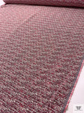 Italian Bouclé Tweed Suiting - Magenta / Fuchsia / Off-White / Black