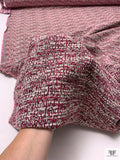 Italian Bouclé Tweed Suiting - Magenta / Fuchsia / Off-White / Black