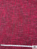 Chunky Tweed with Fused Backing - Hot Pink / Magenta / Black